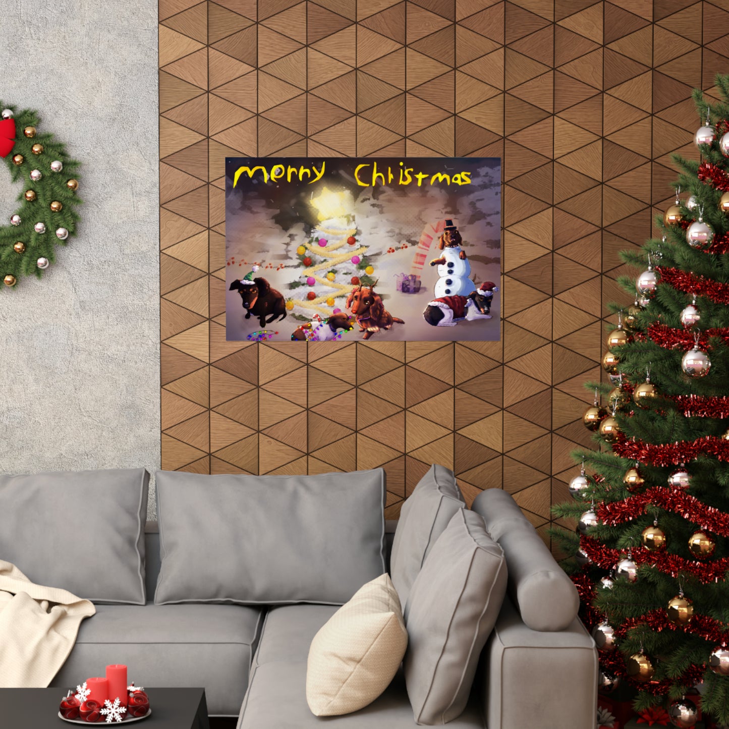 Merry christmas horizontal poster