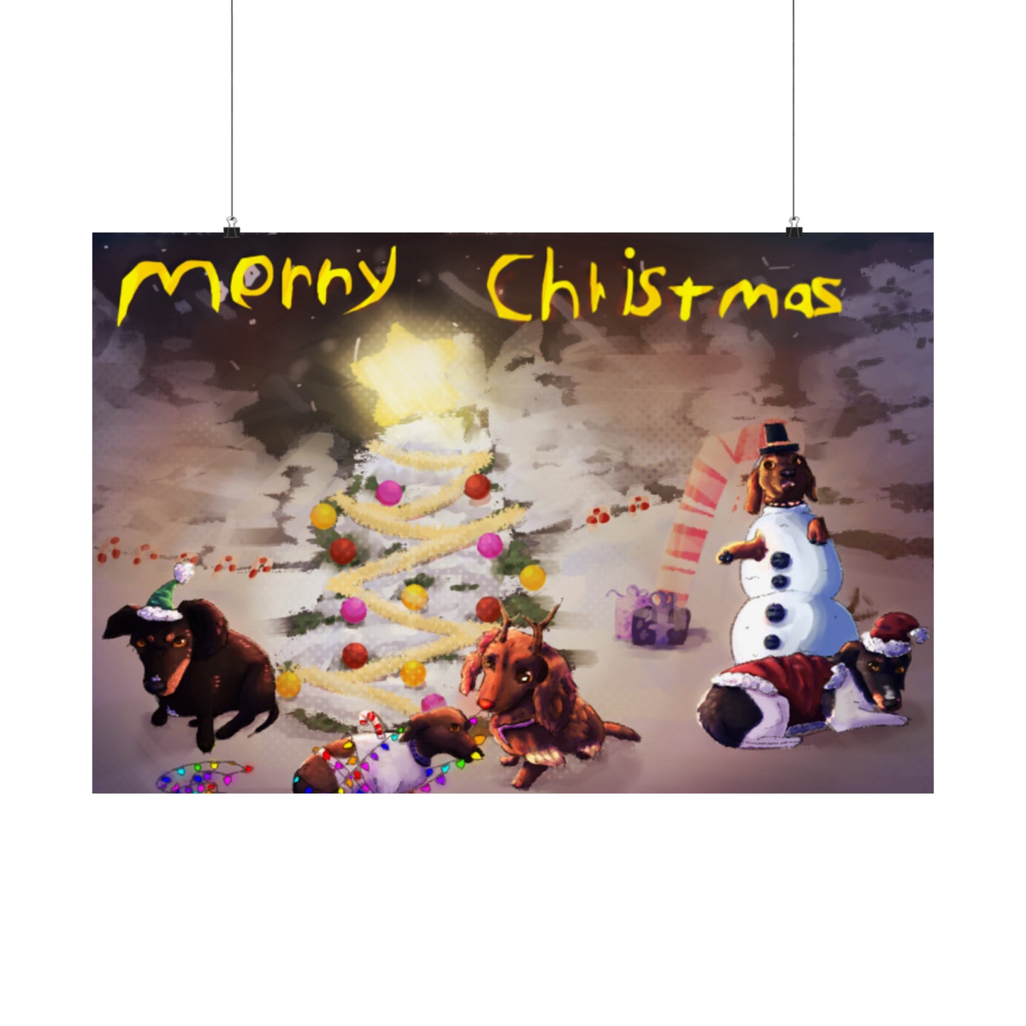 Merry christmas horizontal poster