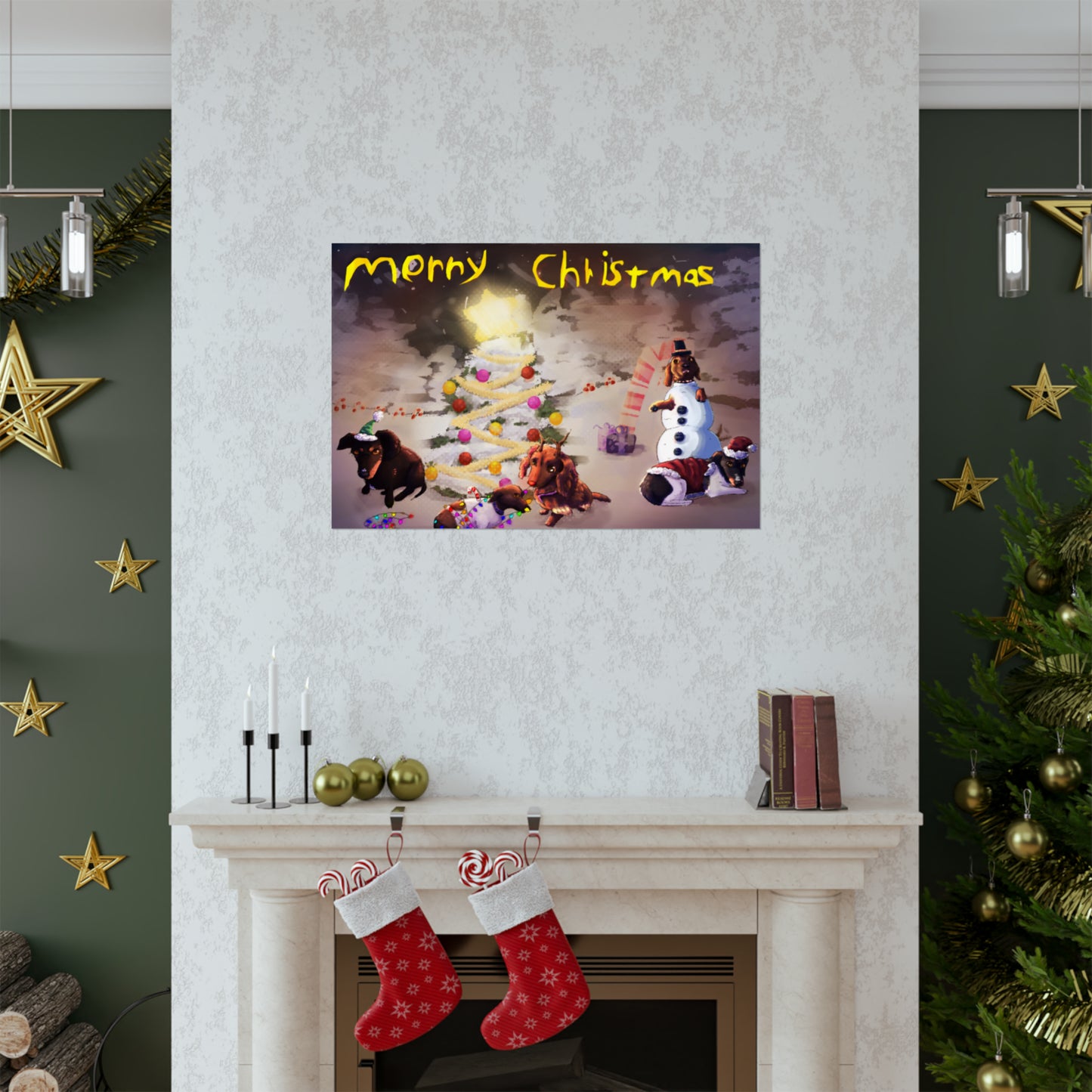 Merry christmas horizontal poster