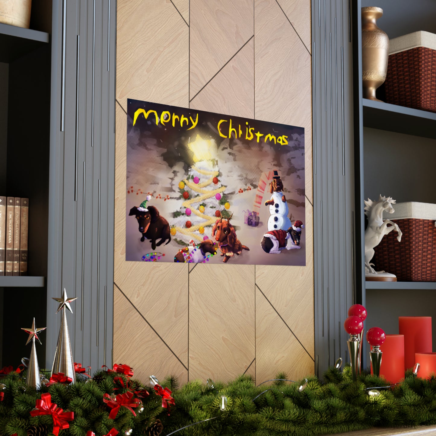 Merry christmas horizontal poster