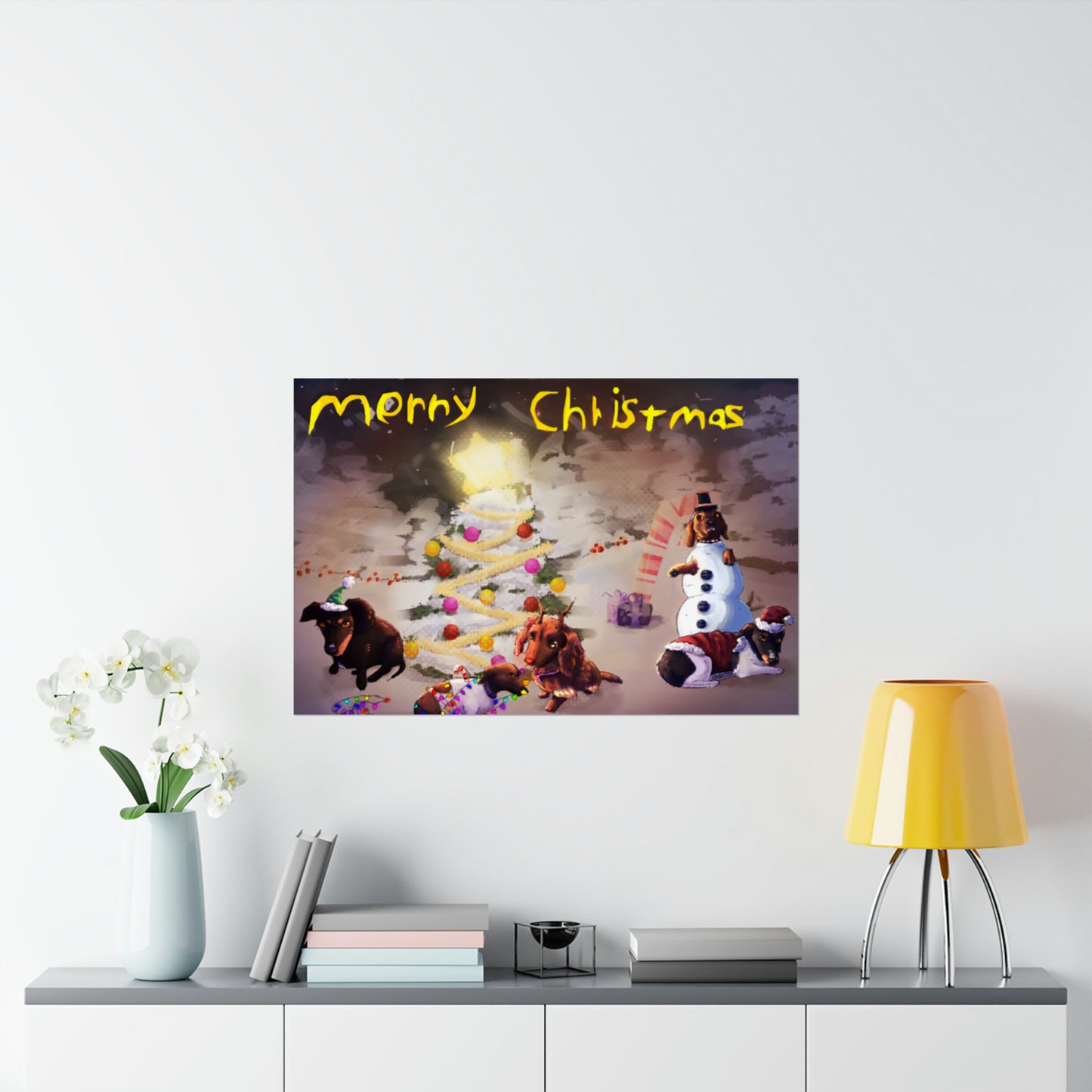 Merry christmas horizontal poster